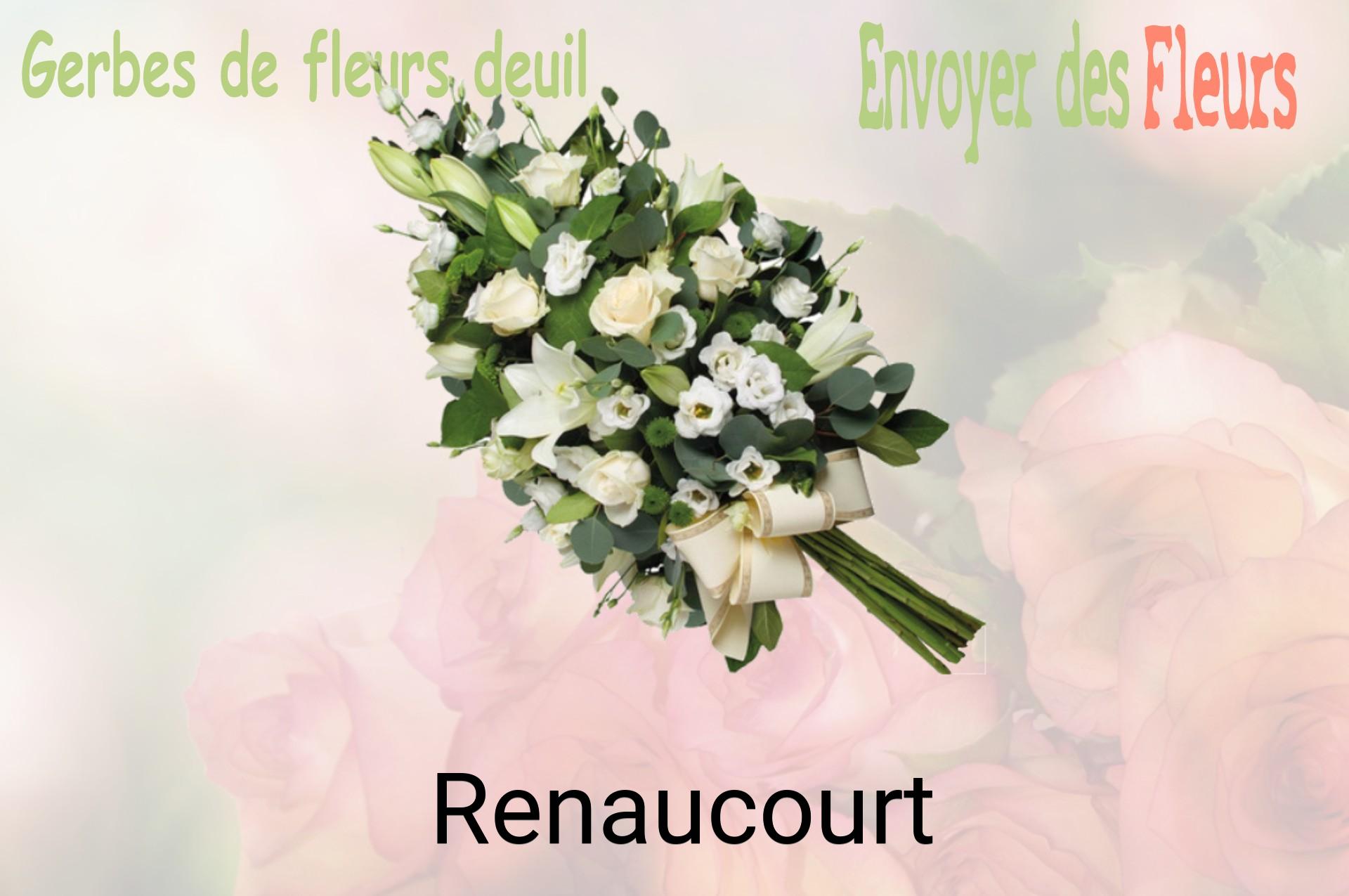Gerbe de fleurs de deuil livrée à Renaucourt